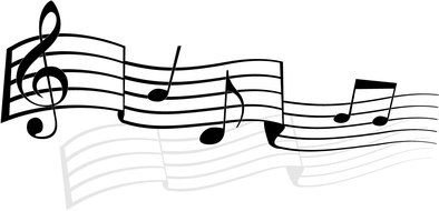 drawn wave of black notes