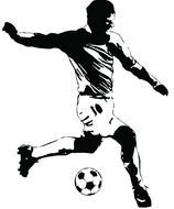 Soccer Player, black and white drawing