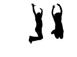 People Jumping Silhouette drawing