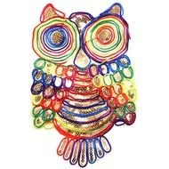 Rainbow Owls Clip Art N2