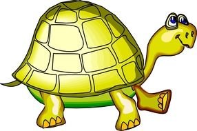 green Cartoon Turtle darwing