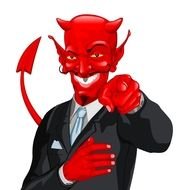 painted devil in a business suit