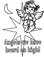 Christmas Angels Coloring Page drawing