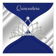 Blue Quinceanera Invitation Template This Pretty White And Royal