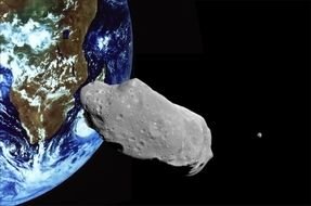 Asteroid Hitting The Earth drawing