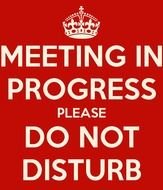 Do Not Disturb Meeting In Progress Sign N2