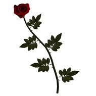 Long Stem Red Rose Clip Art N5