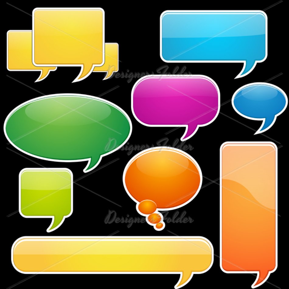 Speech Bubbles Stickers Vectors
