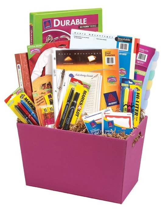 School Supplies Gift Basket