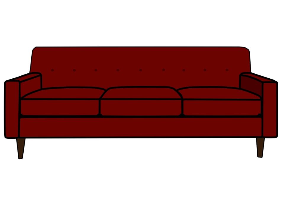 clipart of Brown cartoon couch