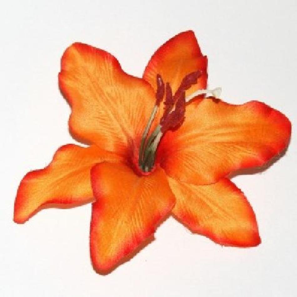 Rockabilly Hair Flower Orange Lilly