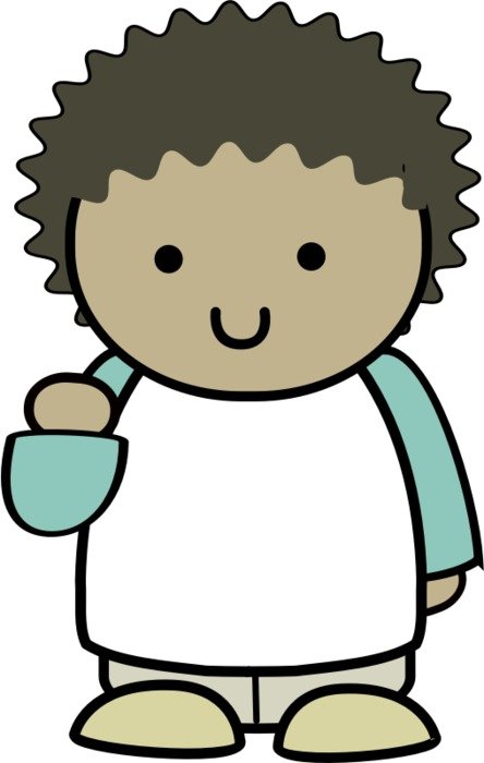cartoon simple person Waving Hello