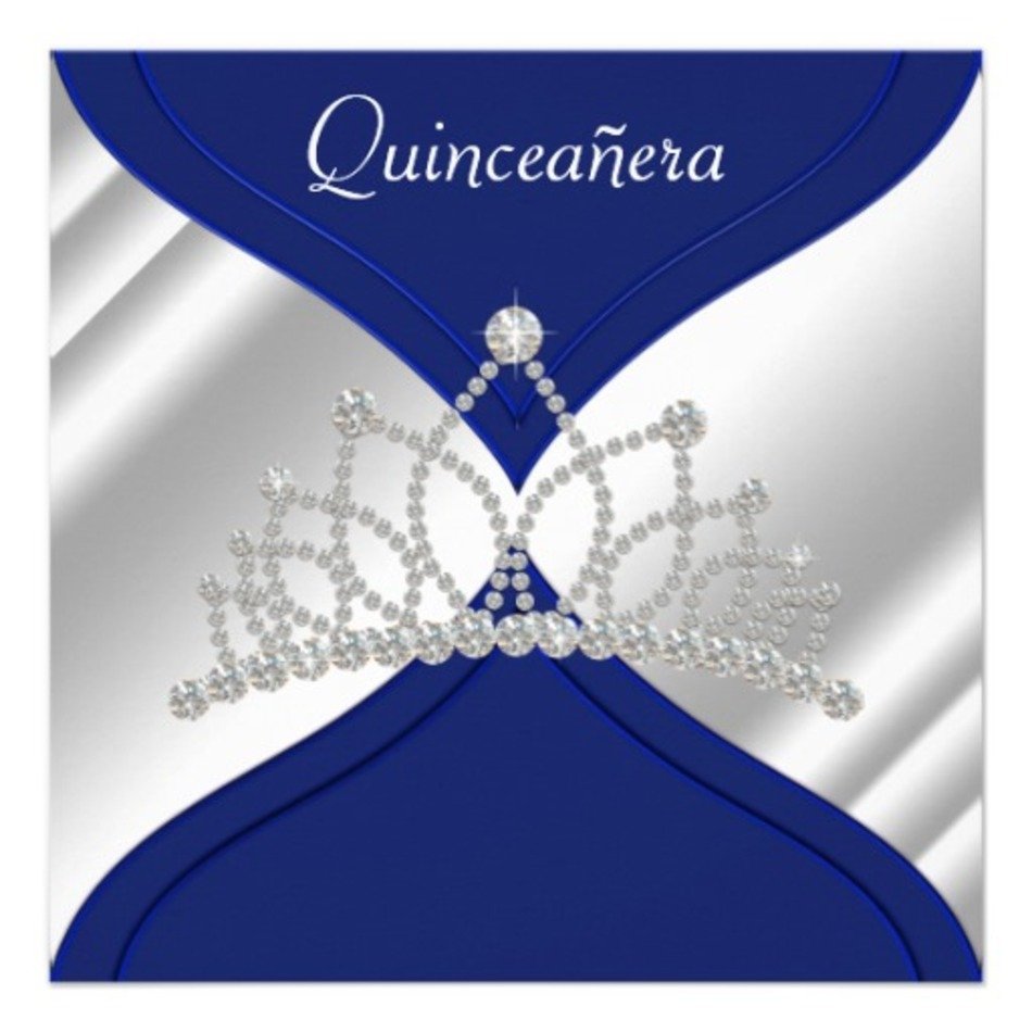 Blue Quinceanera Invitation Template This Pretty White And Royal
