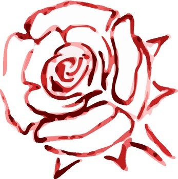 Rose Outline Clip Art N3