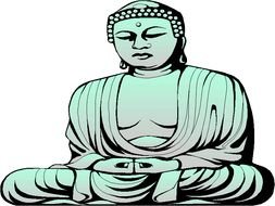 Buddha meditating, Clip Art