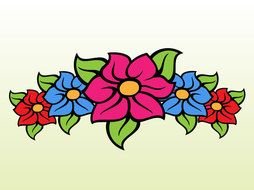 wreath of flowers on a white background