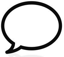 Black and white speech bubble clipart