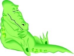 green Alligator sleep drawing