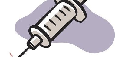 painted syringe in a puddle