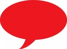 Red speech bubble on the black background clipart