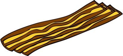 Colorful sliced bacon clipart