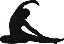 Silhouette of the exercises doing person clipart