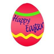 red Easter egg with inscription Happy Easter
