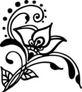 Flower And Vine Silhouette