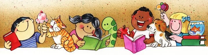 picture of preschoolers with books at the tables