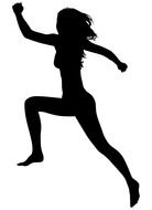 Running Silhouette girl drawing