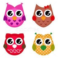 Cute Cartoon Owls N10