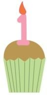 Clipart of Birthday Cupcake