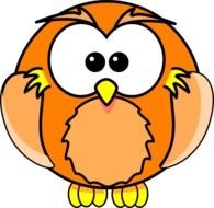 Orange Owl Clip Art N12