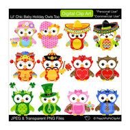 Cute Owls Clip Art Digital Clipart Chinese New Year Easter Lil Chic