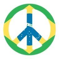 Clipart of Brazil Flag Peace Sign