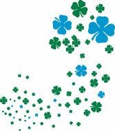painted green and blue clover leaves