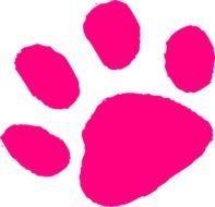 Pink Paw Print Clip Art N18