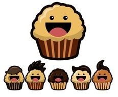 Colorful smiling Muffins clipart