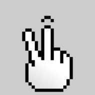 hand cursor on gray background