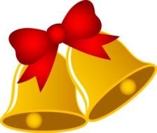 Christmas bells with a red bow