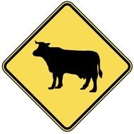 Cow Crossing Sign
