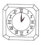 Clock Coloring Page drawing
