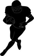 silhouette of a running football player