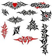 Tribal Tattoos set drawing