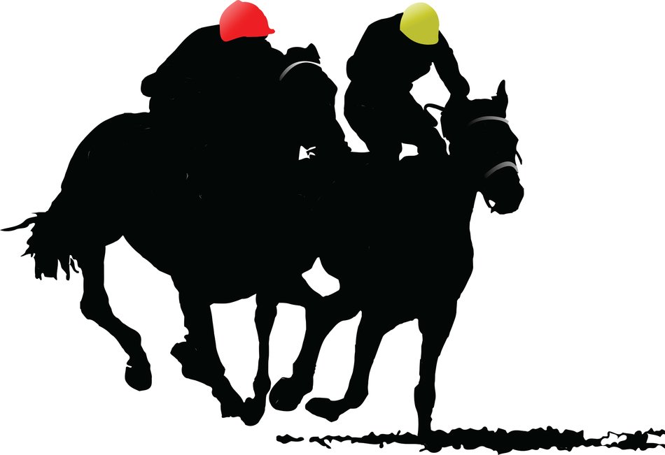 Two Horses Silhouette drawing