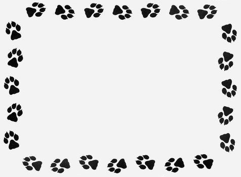 Dog Paw Print Border Clip Art N15