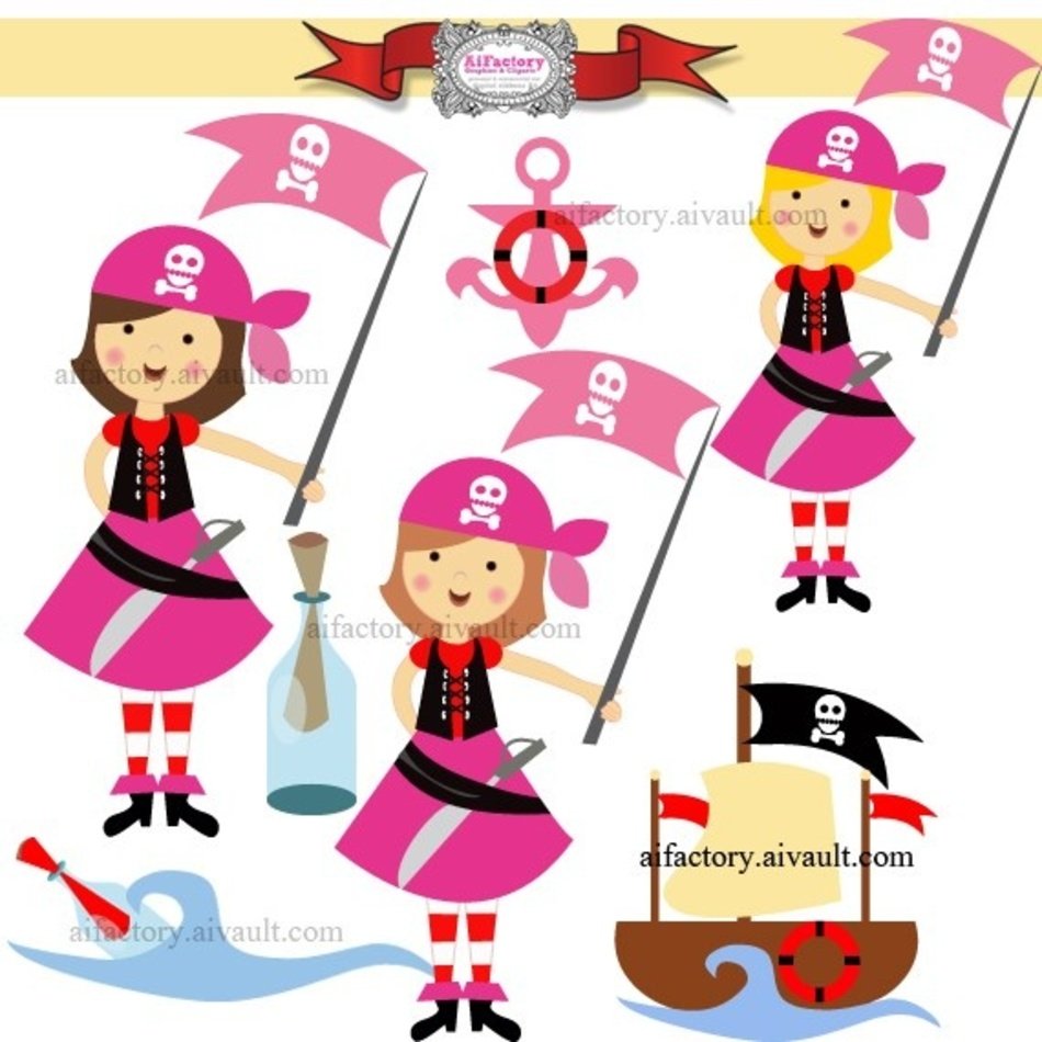 Pirate Girl Clip Art N18