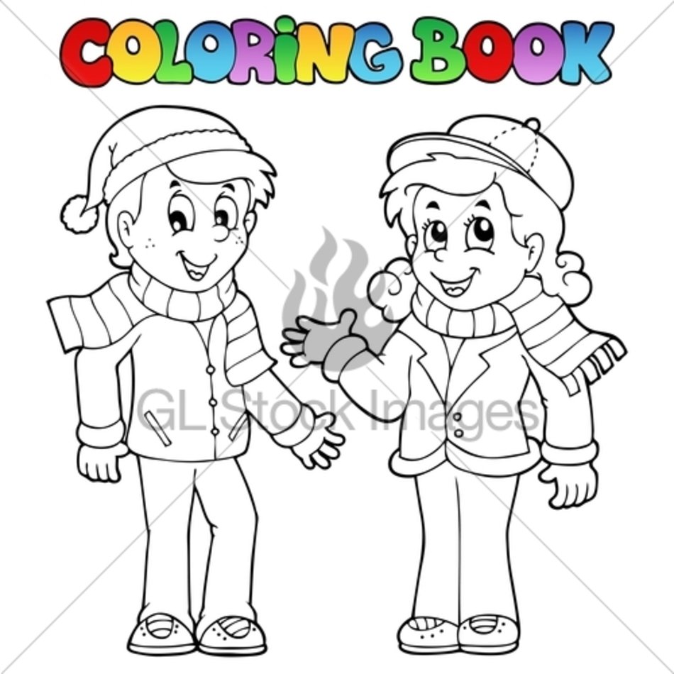 Coloring Book Kids Theme 1 Vector Illustration