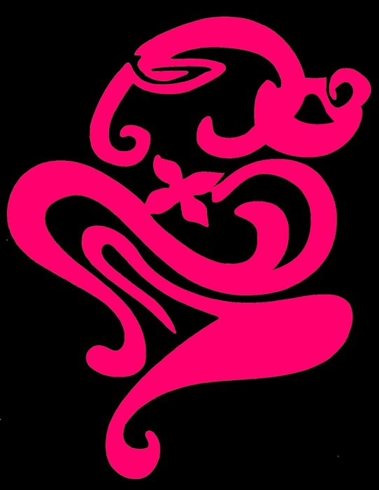 Ganesh, pink Sketch On black Background