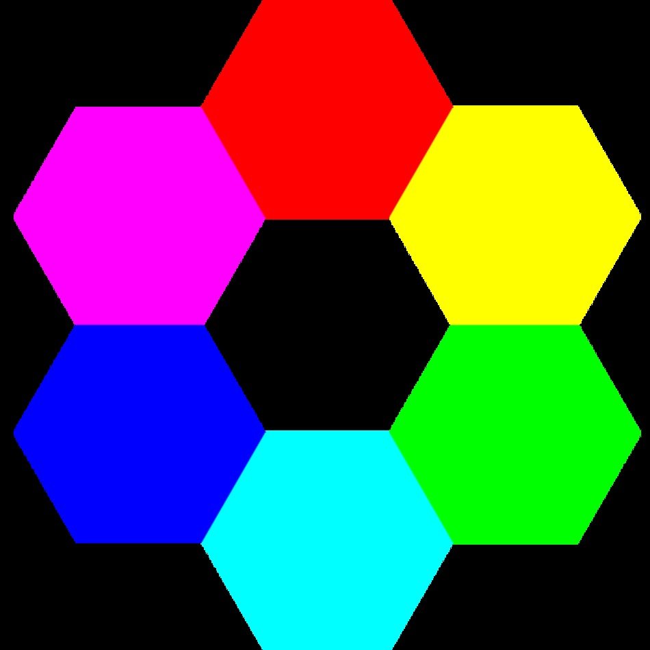 Color Hexagons Clip Art